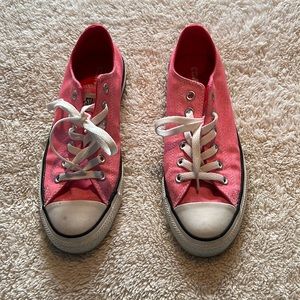 Pink converse! Size 8, only worn twice (but were on grass)